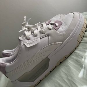 Puma Cali Dream sneakers in white/purple